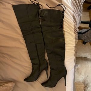 Thigh high black sexy boots SIZE 14!